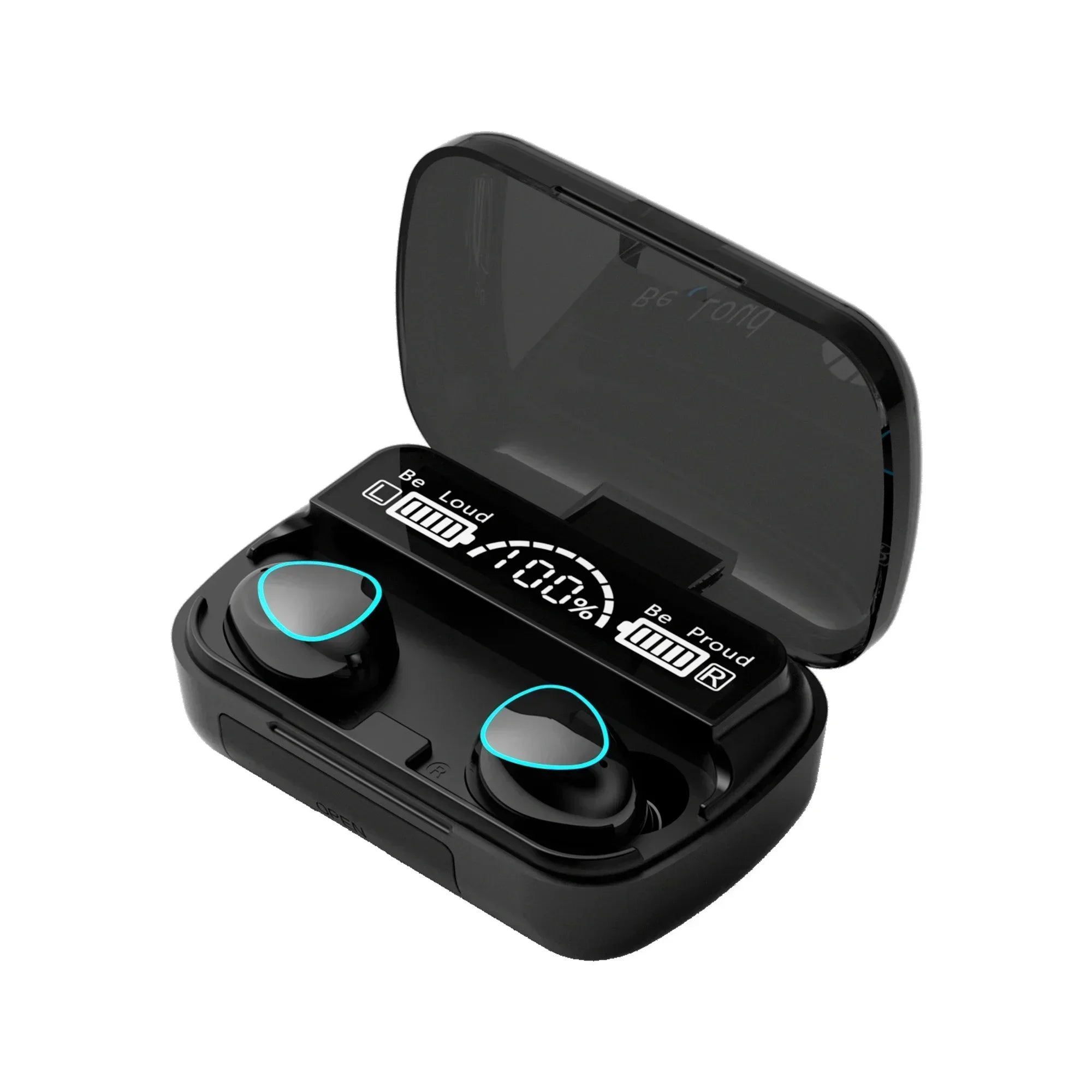 black Color Wireless Bluetooth Earbuds With Mic – ANC & Waterproof