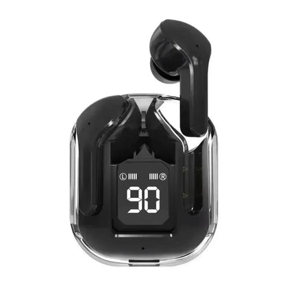 black Color Transparent TWS Bluetooth Earbuds – HIFI Sound & LED Case