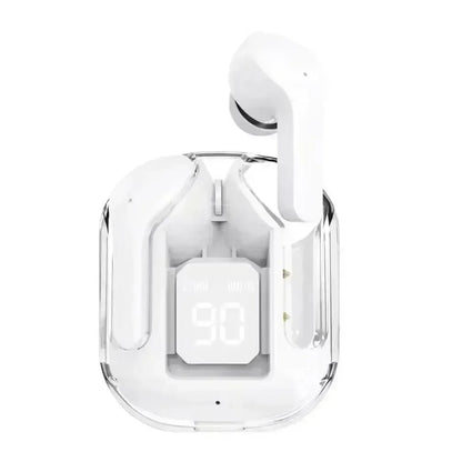 white Color Transparent TWS Bluetooth Earbuds – HIFI Sound & LED Case