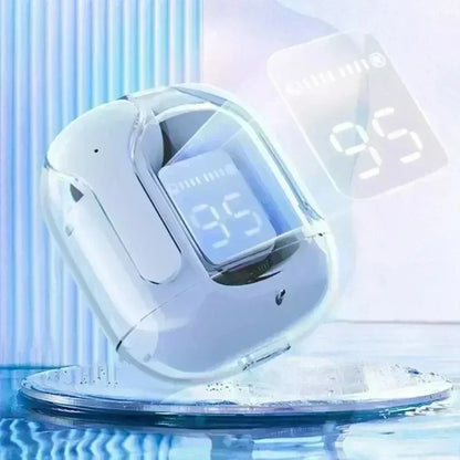Transparent TWS Bluetooth Earbuds – HIFI Sound & LED Case